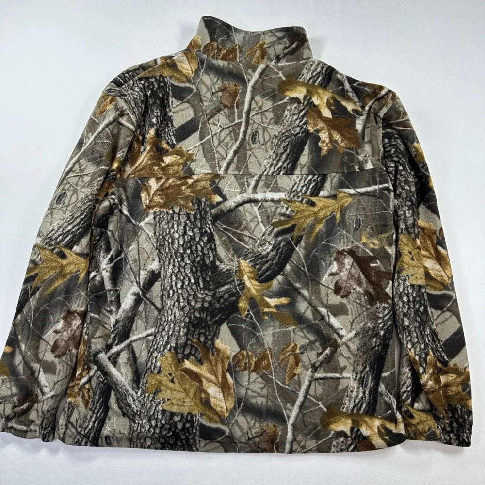 Vtg Remington Fleece Jacket Mens Large Hardwood HD Camo Full Zip Outdoor Hunting
